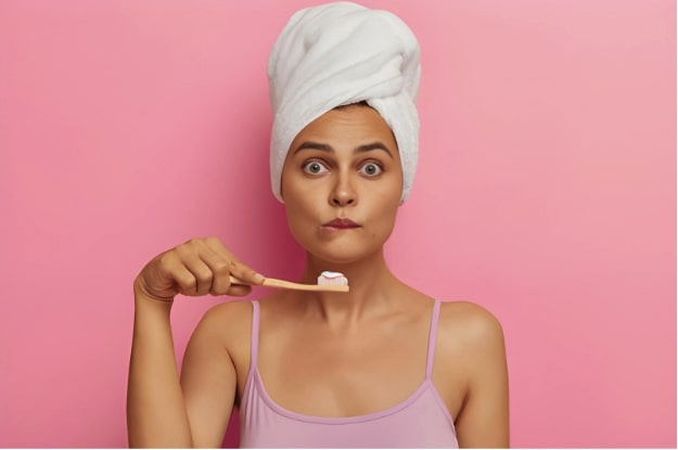 woman-with-expression-of-amazement-when-brushing-her-teeth